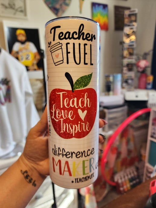 20 Oz Teacher tumbler, Teach - Love - Inspire - FREE SHIPPING