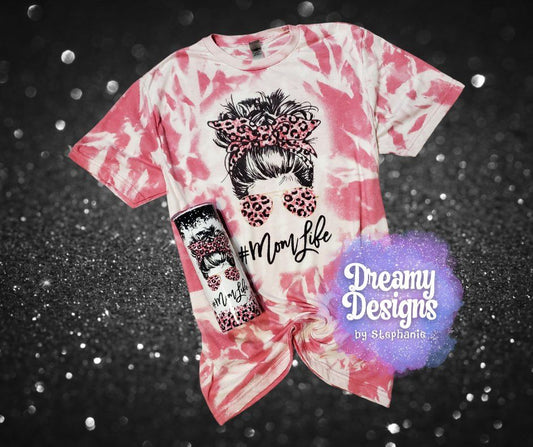 💗 #MomLife Bleached Tee/Tumbler Combo set💗