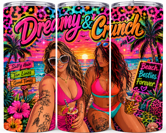 💜🩵 Dreamy &amp; Crunch 12 oz Slim Can Tumbler/Koozie 🩵💜