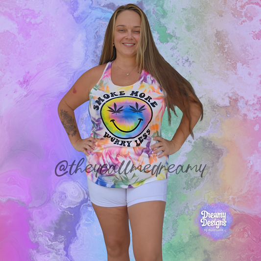 SmokeMore Worryless Tie-Dye Tank 💨💜