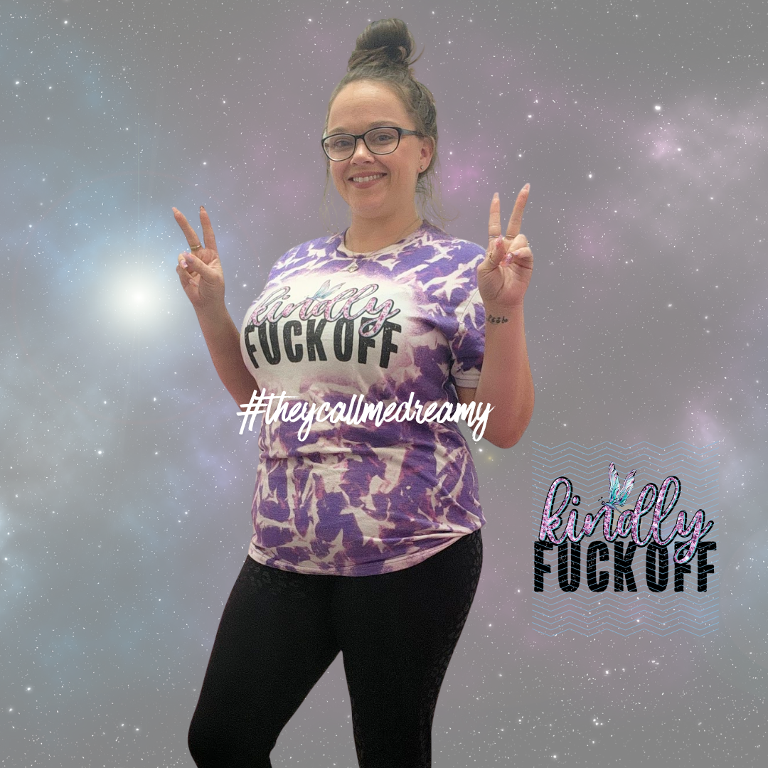 Kindly F*ck Off - Purple Bleached Tee 💜✨