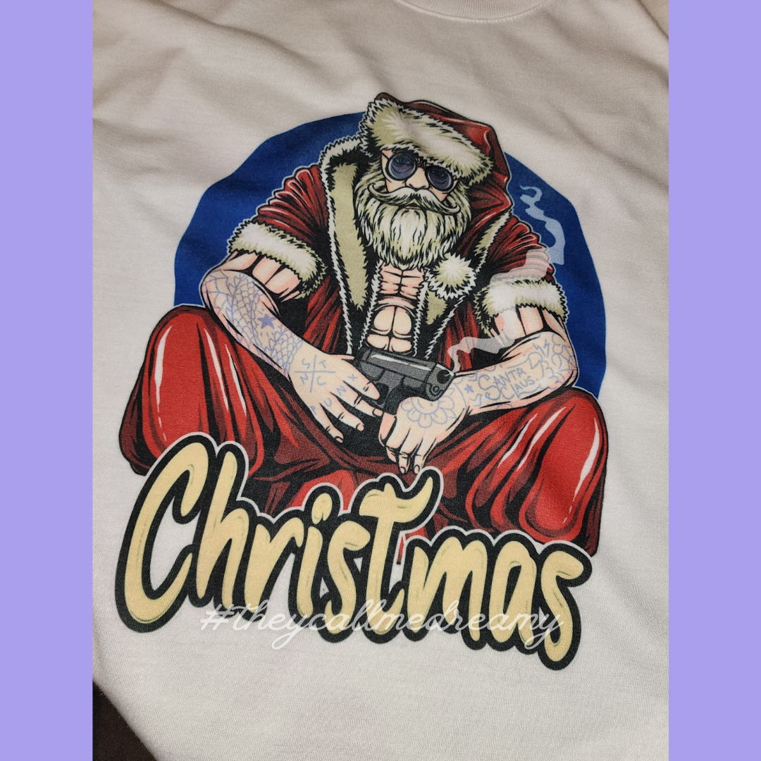 Santa White Simple Tee