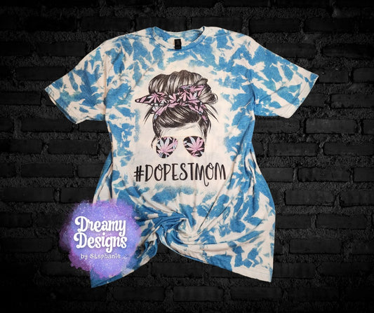 Dopest Mom Bleached Tee - Unisex 💙✨