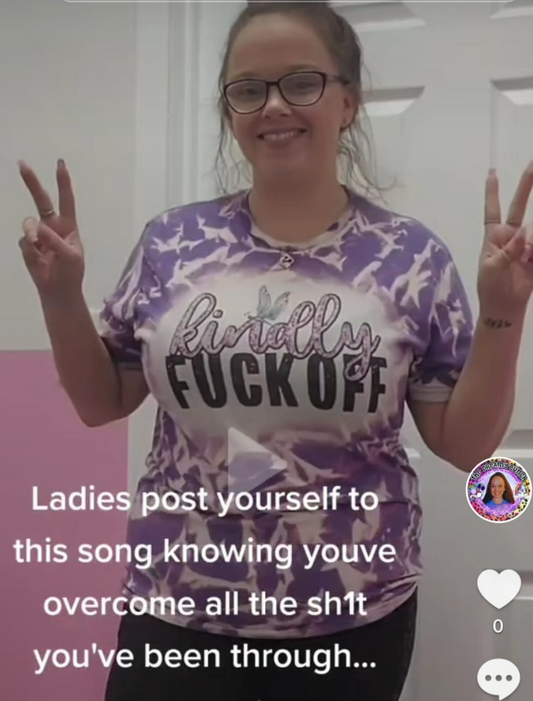 Kindly F*ck Off - Purple Bleached Tee 💜✨
