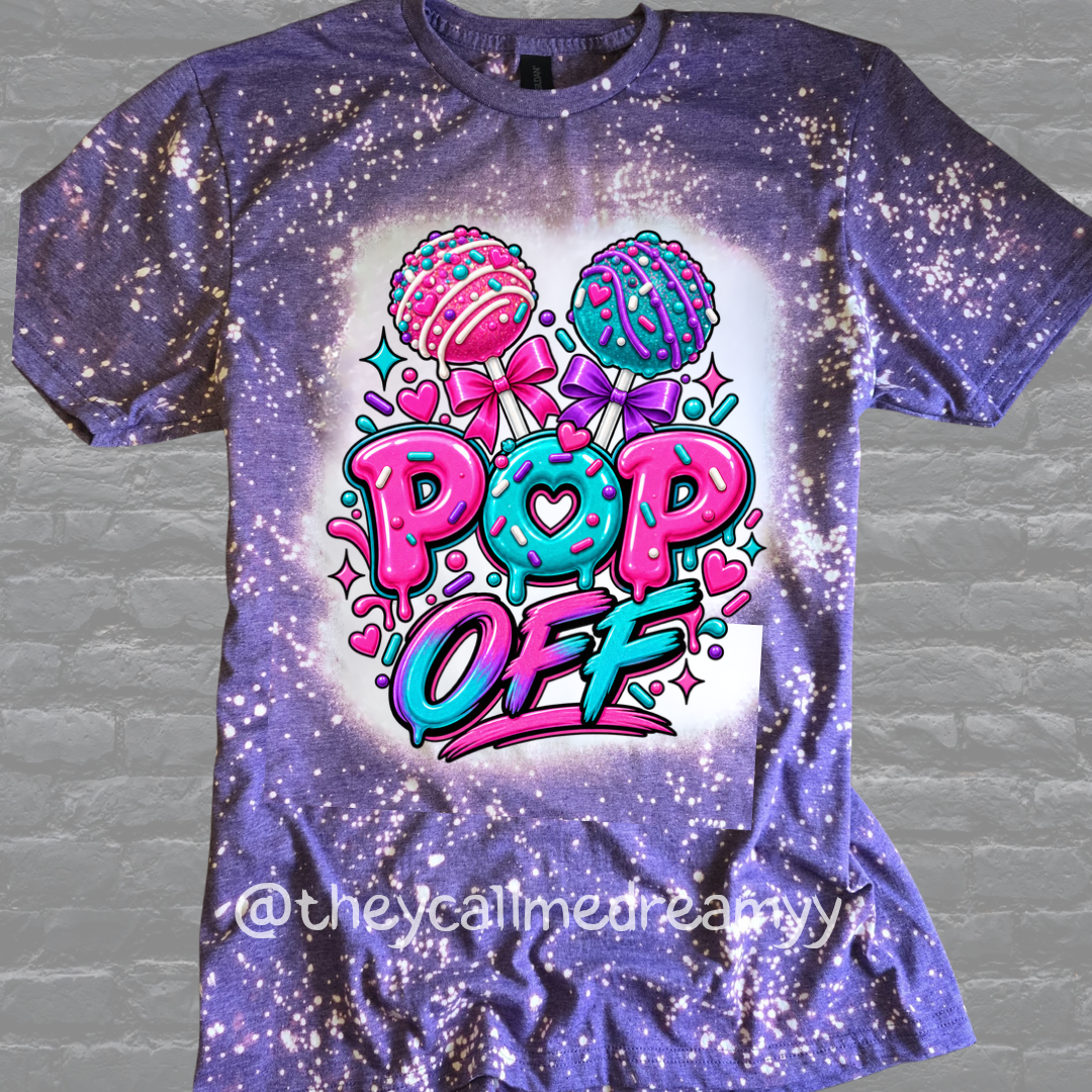 Pop off cake pop bleached tee