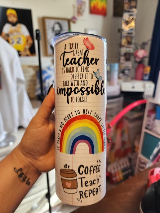 20 Oz Teacher tumbler, Teach - Love - Inspire