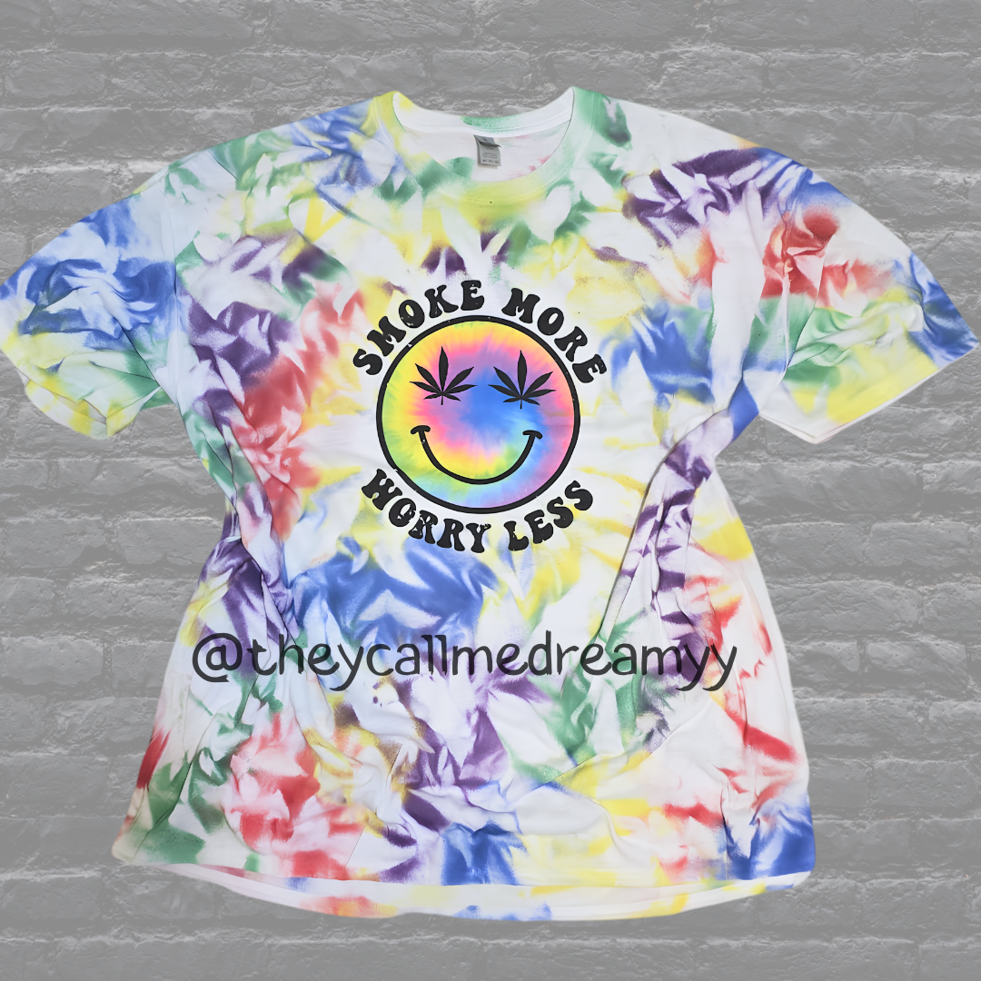 Smoke More, Worry Less Tie-Dye Tee